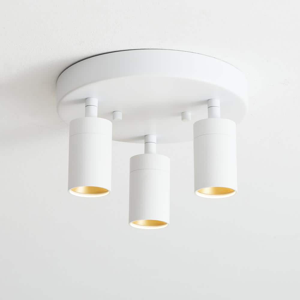 Shura White Aluminum 3-Head LED Flush Mount Light