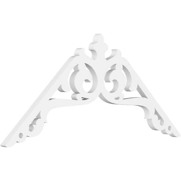 Ekena Millwork 1 in. x 36 in. x 16-1/2 in. (11/12) Pitch Amber Gable Pediment Architectural Grade PVC Moulding