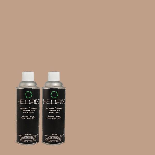 Hedrix 11 oz. Match of MQ1-55 Lite Cocoa Flat Custom Spray Paint (2-Pack)