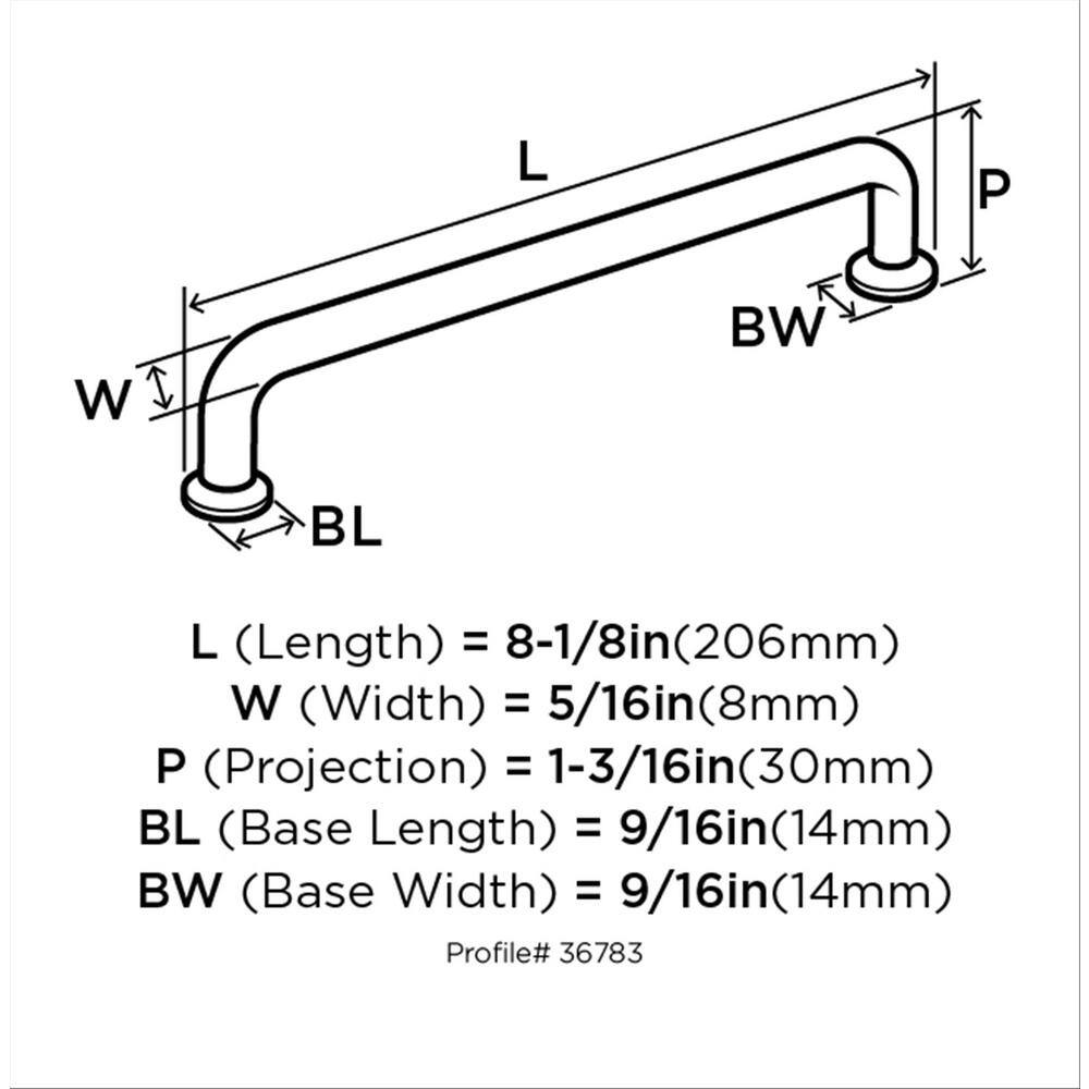 Brushed Nickel 8-Inch Cabinet Drawer Pull with Mounting Hardware