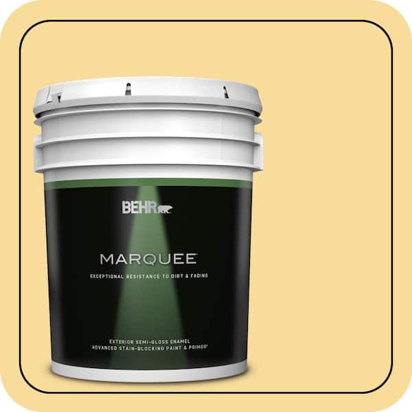 BEHR MARQUEE 5 gal. #360C-3 Honey Tone Semi-Gloss Enamel Exterior Paint & Primer