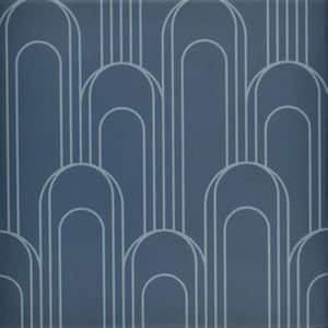 Epoque Oval Navy and Blue 8 in. x 8 in. Matte Ceramic Floor and Wall Tile (12.7 sq. ft. / Case)