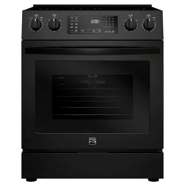 30 in. 4 Element Slide-In Electric Range in Black with Fan Convection