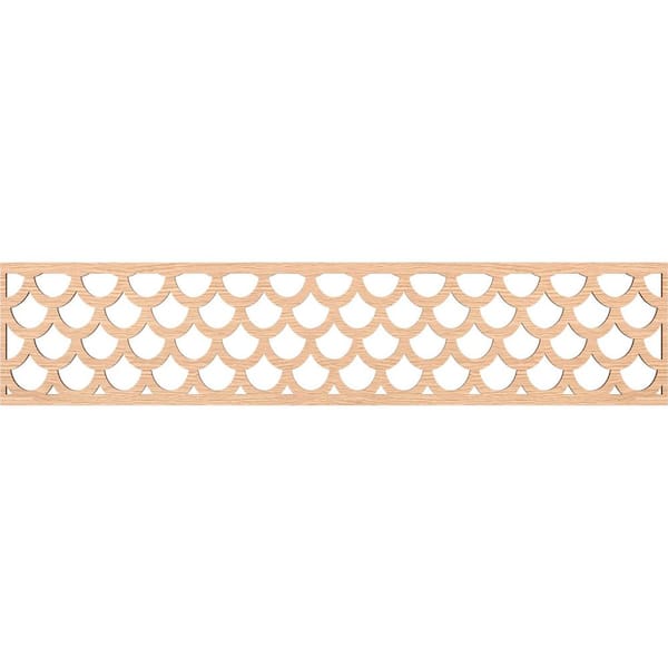 Ekena Millwork Hudson Fretwork 0.25 in. D x 46.75 in. W x 10 in. L Red Oak Wood Panel Moulding