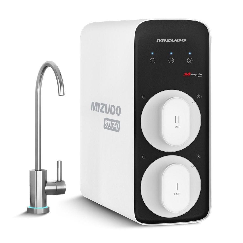 Megaflo Mini 8-Stage Tankless Reverse Osmosis System, 800 GPD Under Sink RO Water Filter with Faucet, CSA Certified