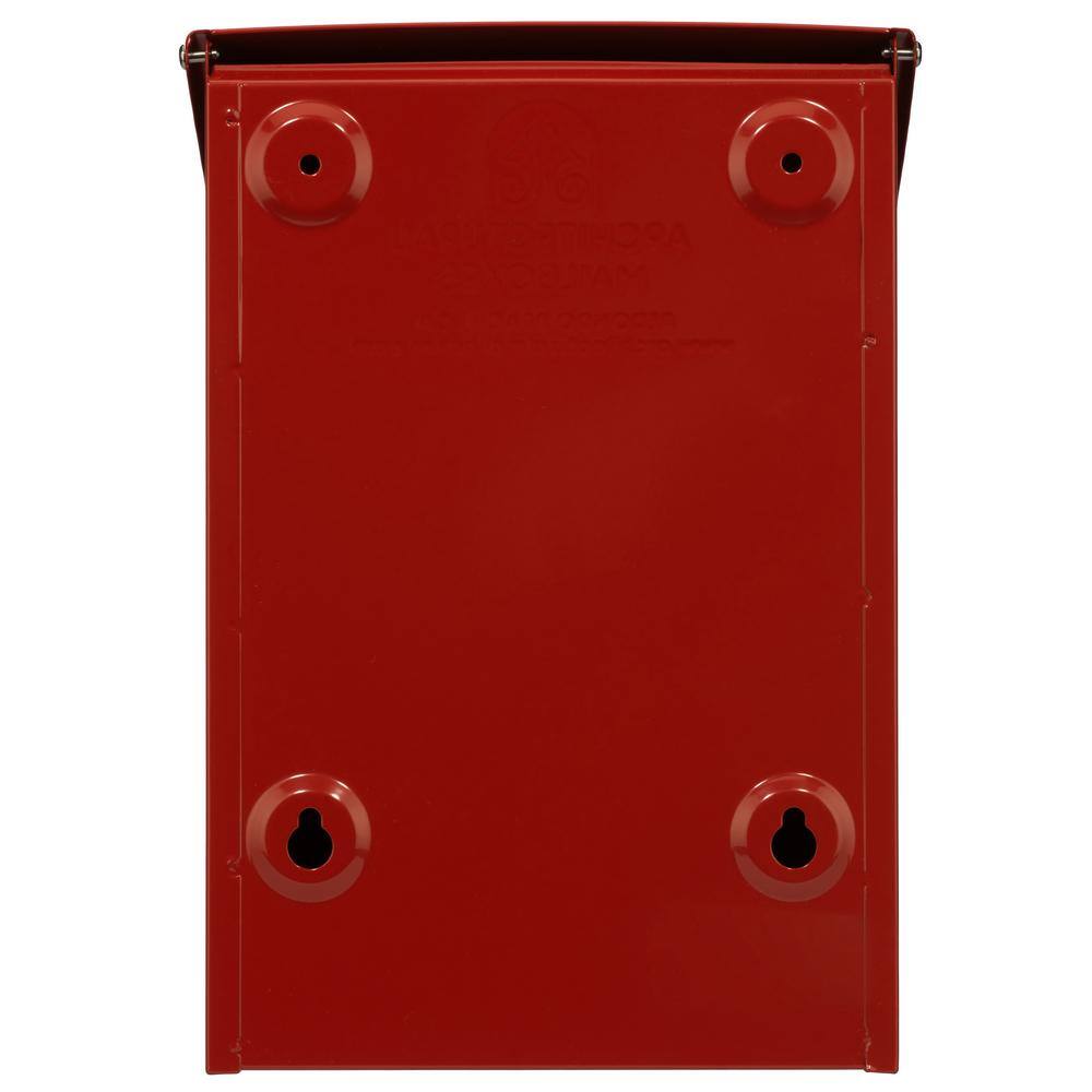 Small Red Steel Modern Wall Mount Mailbox