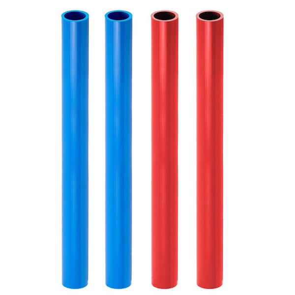1/2" x 4 Ft PEX-B Tube Stick, Pack of 2 Red and 2 Blue Pex Tubing for Potable Water Lines