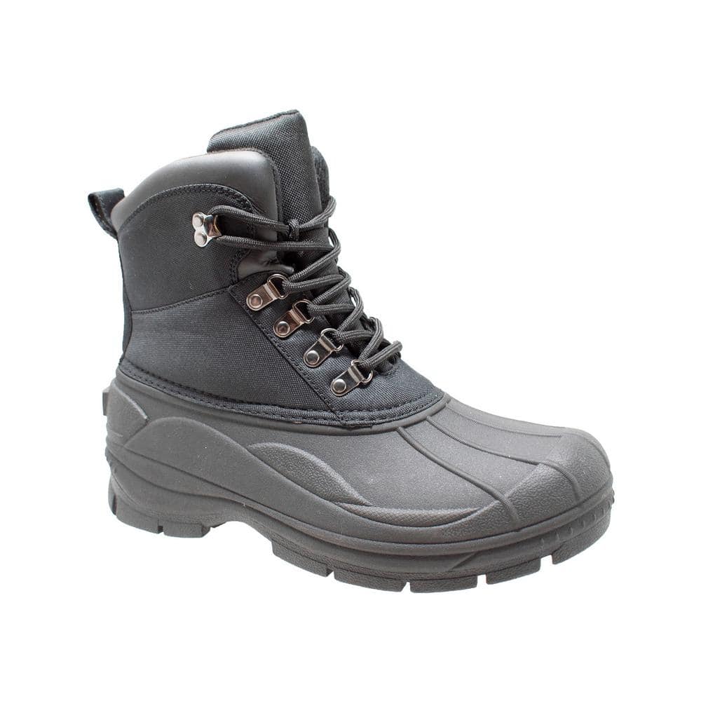 Men Size 12 Black Nylon Lace-Up Winter Boots 9882-M120 - The Home Depot