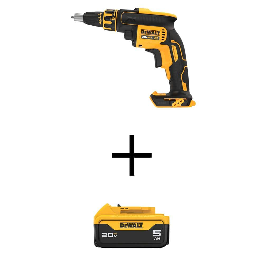 DEWALT 20V MAX Cordless Brushless Drywall Screw Gun and (1) 20V MAX ...