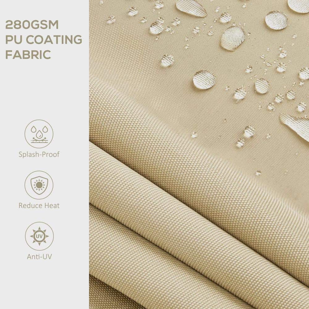 Beige 16' x 10' Retractable Patio Awning with Manual Crank
