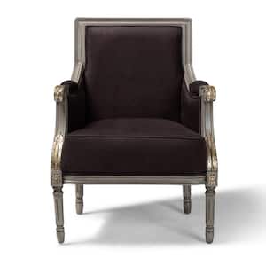 Georgette Brown and Gray Fabric Armchair