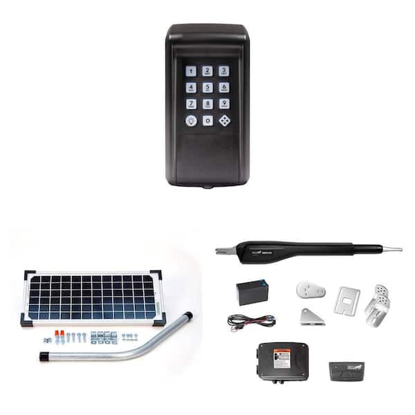 Digital Keypad, 10-Watt Solar Panel Kit and Heavy Duty Single Swing Gate Opener Combo