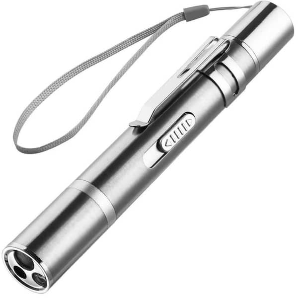 Laser Pointer Cat Toy Interactive LED Light Long Range 3 Modes USB Rechargeable Stainless Steel Screen Shell Pet Toy