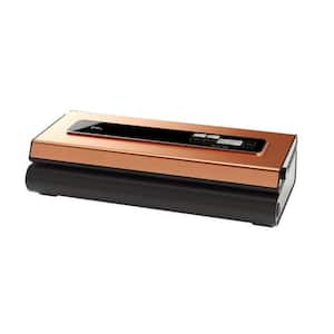 6-in-1 Copper Food Vacuum Sealer with Cutter, 2 Bag Rolls and 5 Pre-cut Bags, Widened 12 mm Sealing Strip