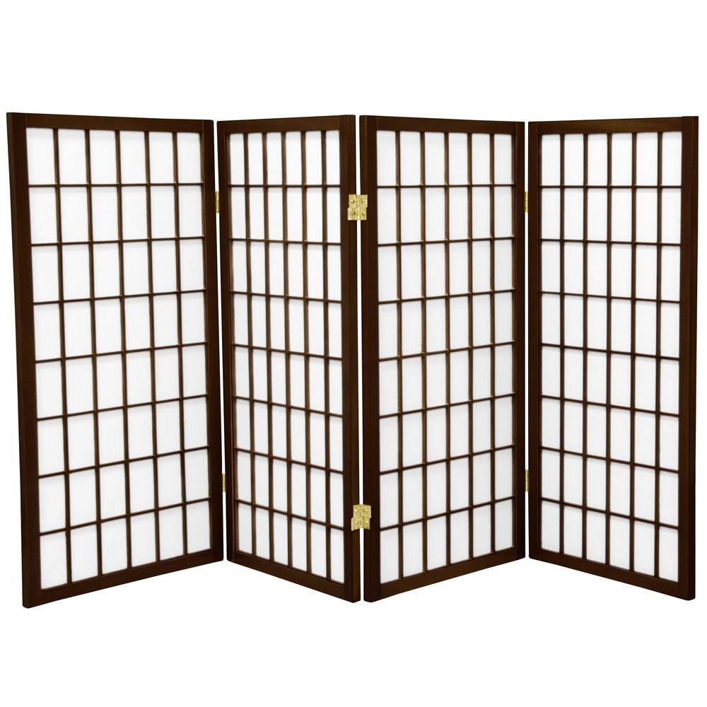 Paravento Divisorio Shoji 1,2m, 4 Pannelli In Carta Di Riso, Colore Bianco, Stile Giapponese