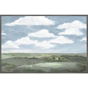 "Barn at the Hilltop" by Parvez Taj Floater Framed Canvas Nature Art Print 12 in. x 18 in.