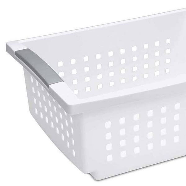 Summark Stackable Plastic Storage Basket-Foldable Closet