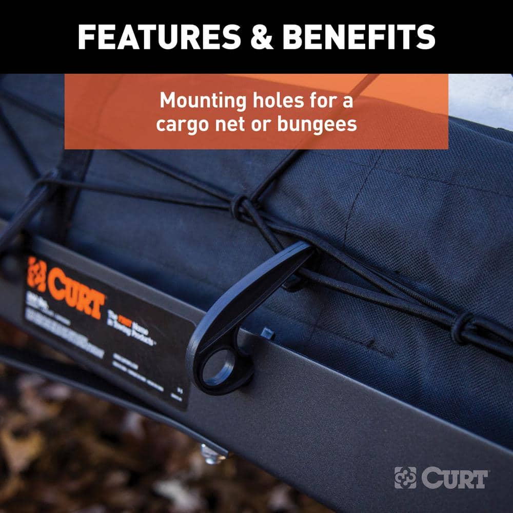 Black Steel Tray-Style Hitch Cargo Carrier for Vans