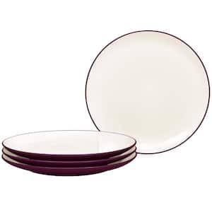 Colorwave 8-1/4 in. Burgundy Stoneware Coupe Salad Plates (Set of 4)