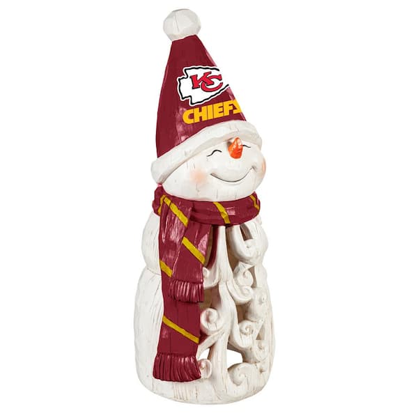 Team Sports America Kansas City Chiefs Snowman LED Christmas Garden Statuary, 26 in.