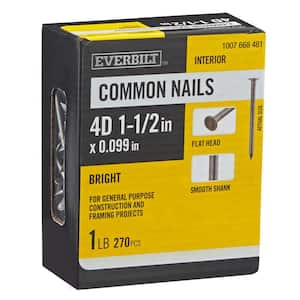 1-1/2 in. x 4D Bright Common Nails 1 lb. (270-Count)