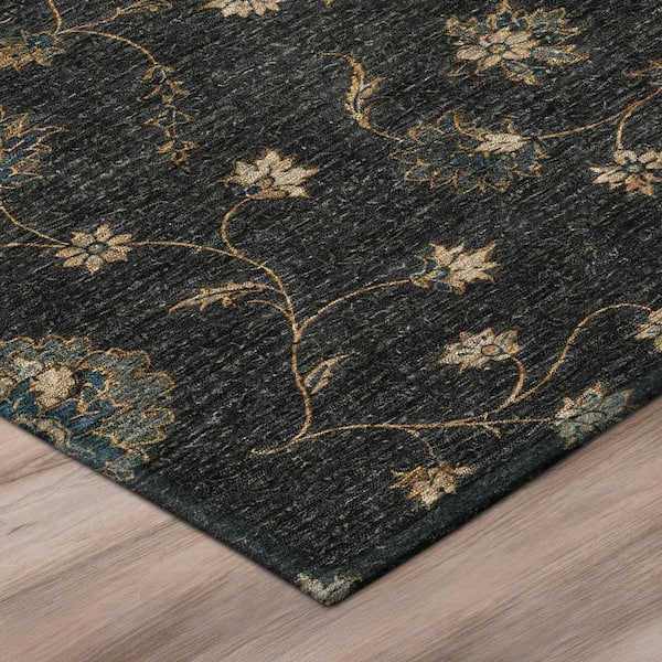 Chantille Machine Washable Indoor/Outdoor Abstract ACN3076 Black 2 ft. x 3 ft. Accent Rug