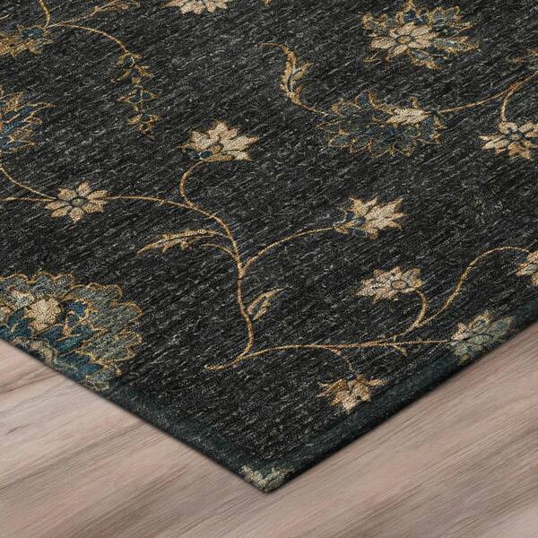 Chantille Machine Washable Indoor/Outdoor Abstract ACN3076 Black 5 ft. x 7 ft. 6 in. Area Rug
