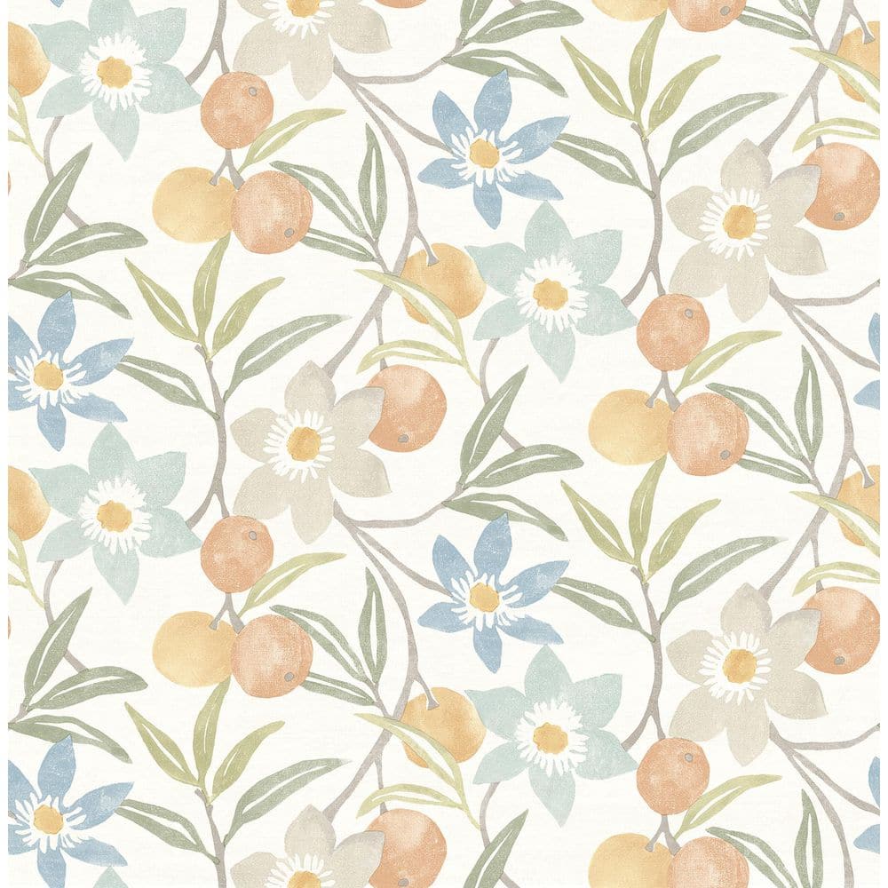 Passiflora Apricot Blue Fruit and Floral Wallpaper price history on PriceWatchPro