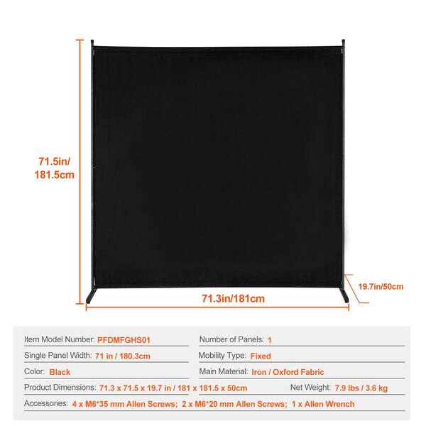 SVOPES Room Divider, 6 ft. Single Panel Privacy Screen