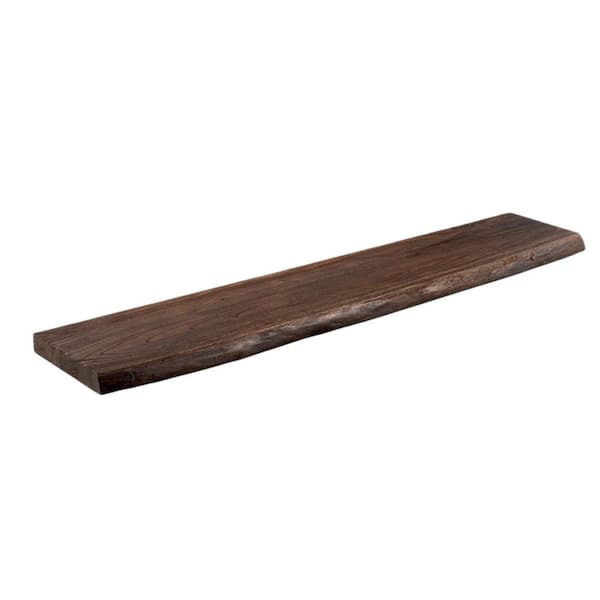 48"W x 9.3"D x 1.4"H Live Edge Elm Floating Shelves,Solid Wood Wall Shelves with Invisible Bracket,1 Pack,Walnut