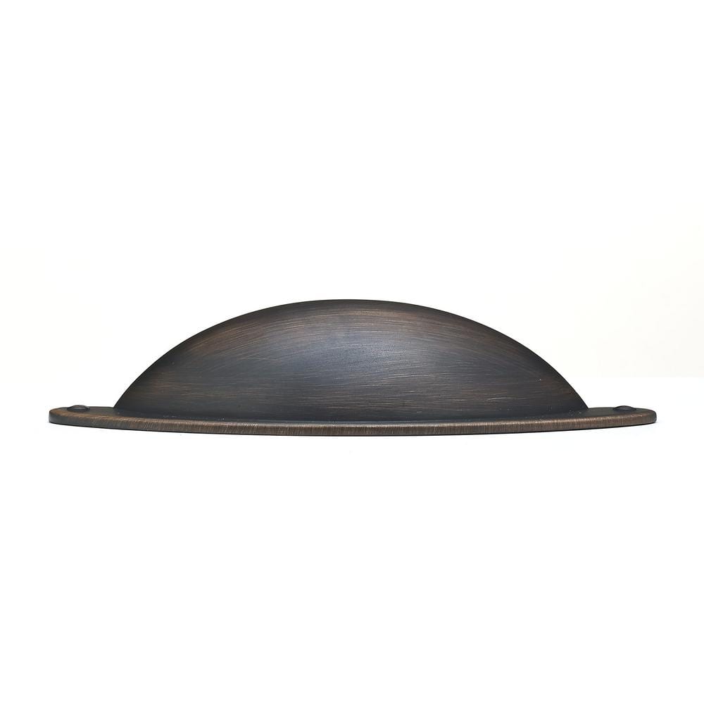 Oil-Rubbed Bronze Traditional Cup Cabinet Pull with Mounting Hardware