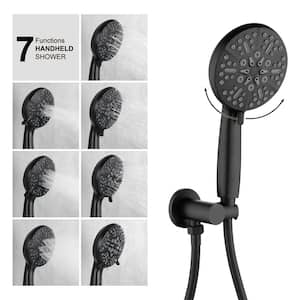 Single-Handle 1-Spray 10 in. Wall Mount Rainfall Dual Shower Heads with Spout in Black (Valve Included)