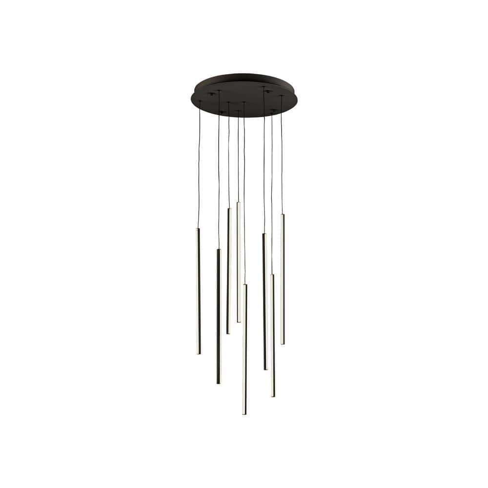 Chute Contemporary 21'' Black Aluminum LED Cluster Pendant