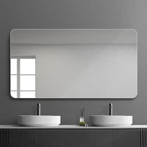 Anky 39.37 in. W x 29.53 in. H Rectangular Frameless Wall Mounted Bathroom Vanity Mirror in Clear