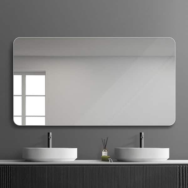 Miscool Anky 39.37 in. W x 29.53 in. H Rectangular Frameless Wall Mounted Bathroom Vanity Mirror in Clear
