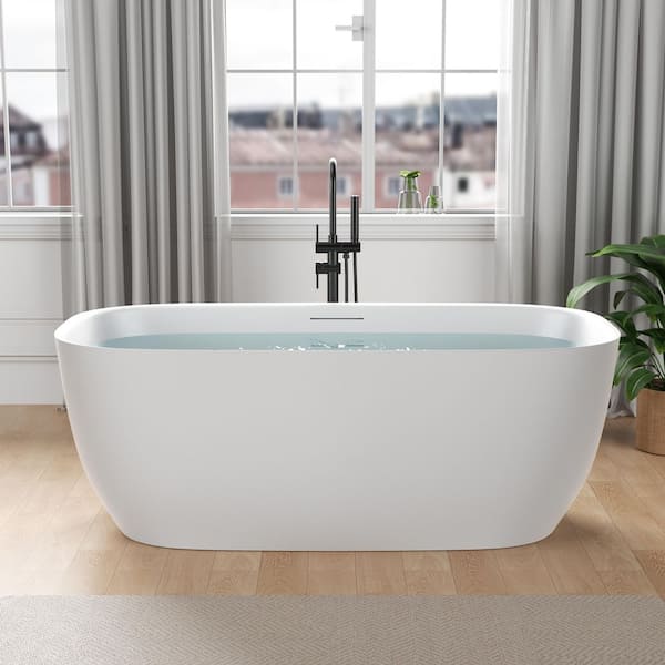ANZZI Piete Series 68 x 32 Soaking Flat Bottom Freestanding