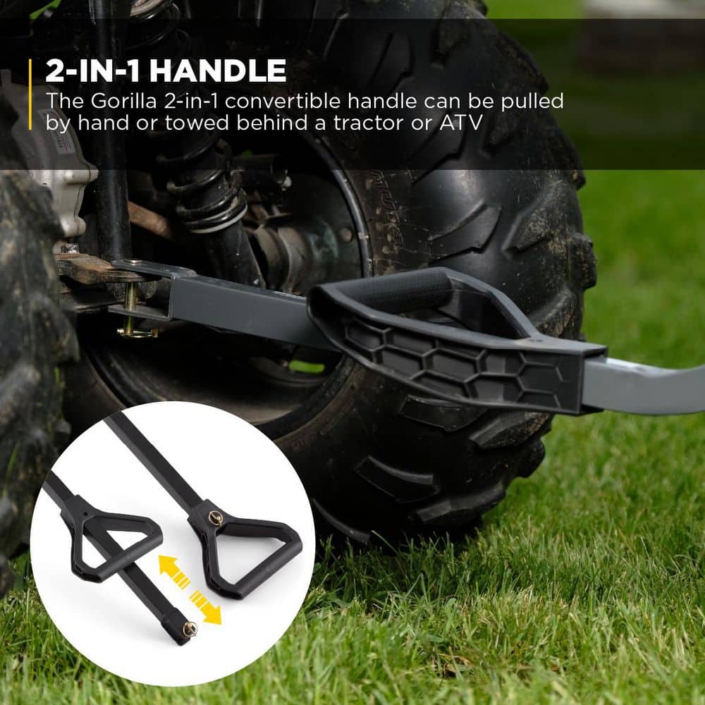 Heavy Duty Black Poly Yard Dump Cart with Pneumatic Tires