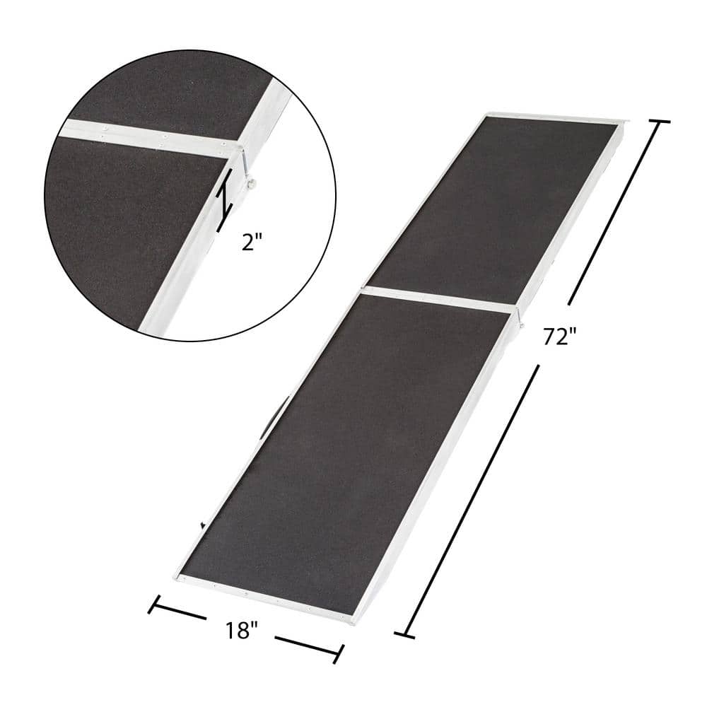 6 ft. Lightweight Folding Aluminum Pet Ramp with Grip Tape