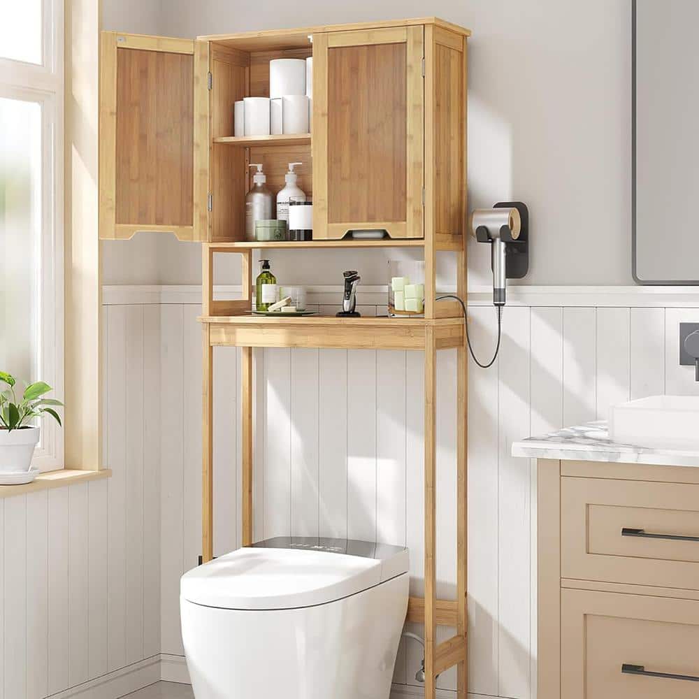 Mahe Bamboo Over-the-Toilet Storage Cabinet with Doors