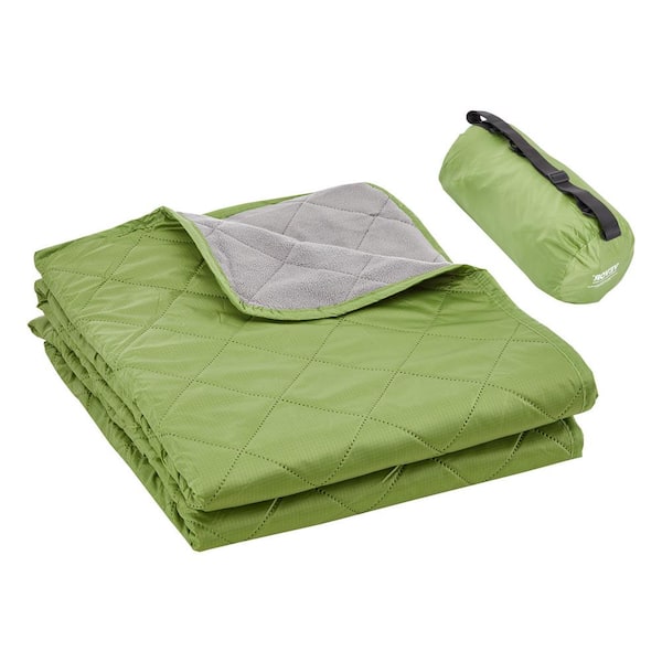 VEVOR Camping Blanket Large King Warm Stadium Blanket 330GSM Polyester Fleece Flame Retardant 82 in. x 55 in. Bicolor