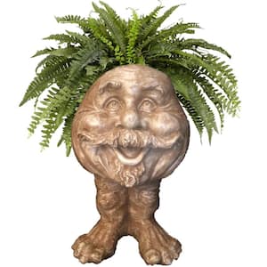 18 in. Stone Wash Uncle Nate the Muggly Statue Face Planter Holds 7 in. Pot