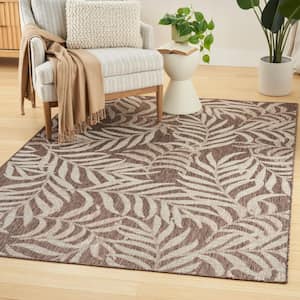 Garden Oasis Mocha 5 ft. x 7 ft. Nature-inspired Contemporary Area Rug