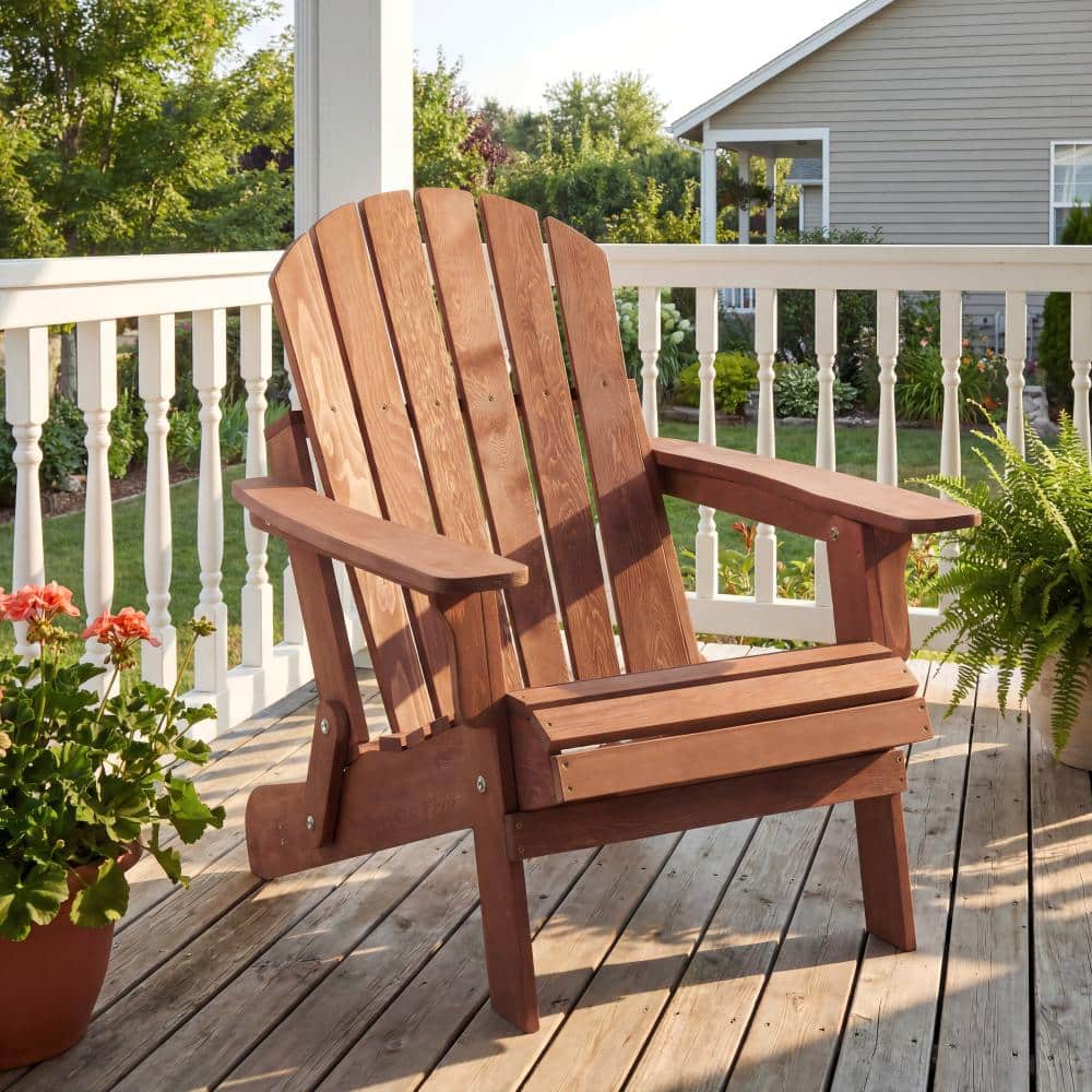 Coffee Wooden Outdoor Folding Adirondack Chair for Garden/Backyard