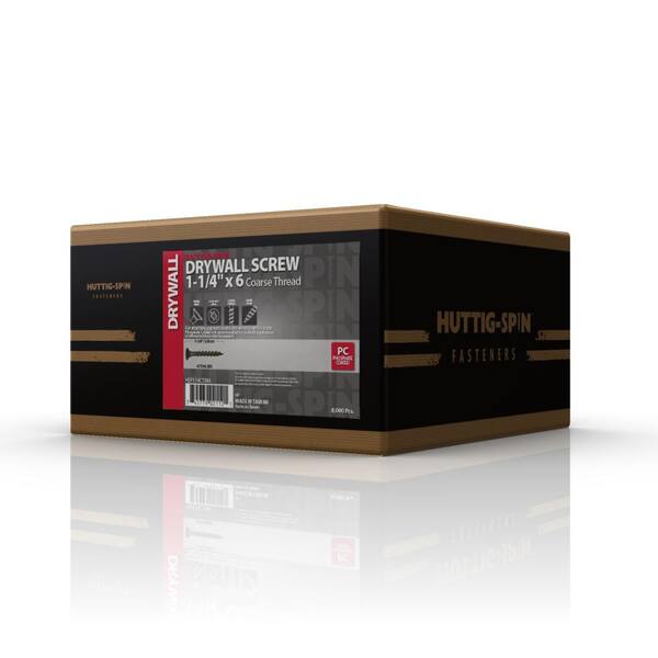 #6 X 1-1/4" Coarse Thread Black Phosphate Drywall Screws (1,000-Pack) By Extreme Fasteners