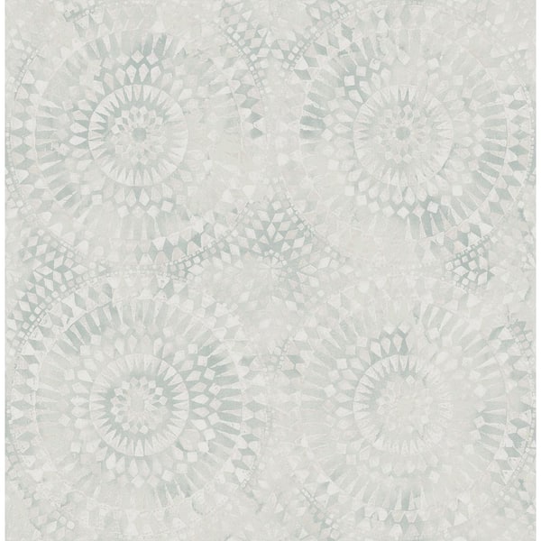 Seabrook Designs Glisten Circles Metallic Ice Blue and Ivory Faux Paper Strippable Roll (Covers 56.05 sq. ft.)