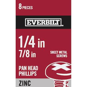 #14 x 7/8 in. Zinc Plated Phillips Pan Head Sheet Metal Screw (8-Pack)