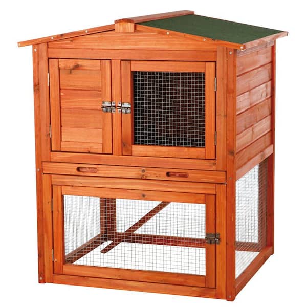 TRIXIE 2.7 ft. x 2.4 ft. x 3.1 ft. Small Rabbit Enclosure with Peaked Roof Hutch