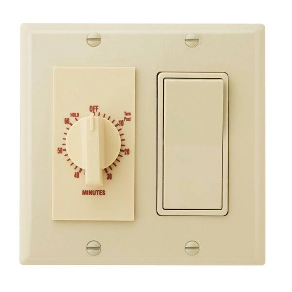 Broan-NuTone 60-Minute In-Wall Dial Timer with Rocker Switch - Ivory