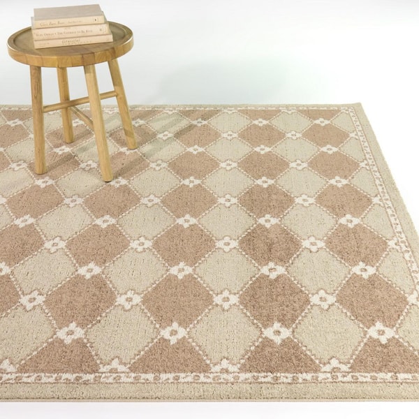 Badian Tan 7 ft. 10 in. x 10 ft. Transitional Geometric Area Rug