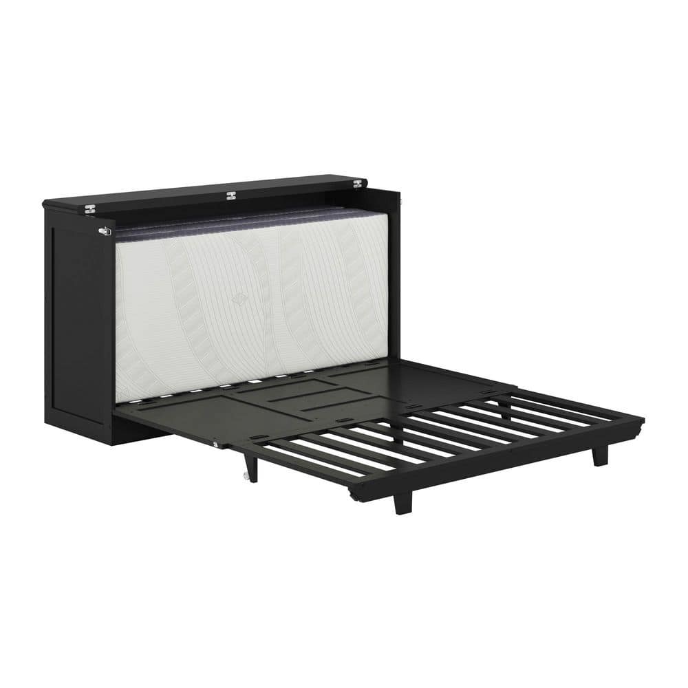 Charleston Light Toffee Natural Bronze Wood Frame Queen Murphy Bed Chest with 6 in. Mattress - thumbnail 3